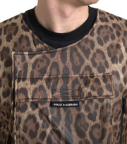 Dolce & Gabbana Brown Leopard Silk Sleeveless Sportswear