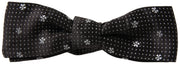 Dolce & Gabbana Black Patterned Silk Adjustable Men Neck Papillon Bow Tie
