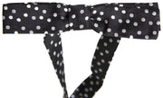Dolce & Gabbana Black Polka Dot Silk Adjustable Men Neck Papillon Bow Tie