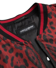 Dolce & Gabbana Red Leopard Bomber Short Coat Jacket
