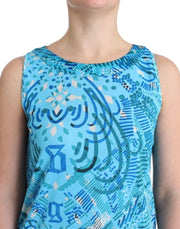 John Galliano Blue printed tank top