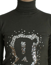 John Galliano Green wool turtleneck sweater