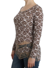 Cavalli Brown longsleeved lace top