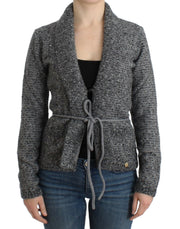 Cavalli Gray wool knitted cardigan