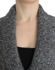 Cavalli Gray wool knitted cardigan