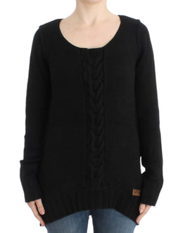 Cavalli Black knitted wool sweater