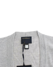 Cavalli Gray cropped wool cardigan