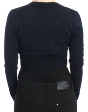 Cavalli Blue cropped wool cardigan