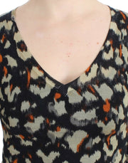 Cavalli Multicolor v-neck wool jumper