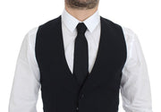 Dolce & Gabbana Blue Wool Formal Dress Vest Gilet