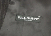 Dolce & Gabbana Black Striped Wool Single Breasted Vest