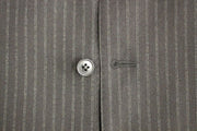 Dolce & Gabbana Black Striped Wool Single Breasted Vest