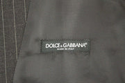 Dolce & Gabbana Gray Striped Wool Logo Vest Gilet Weste