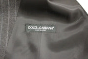 Dolce & Gabbana Gray Striped Wool Logo Vest Gilet Weste