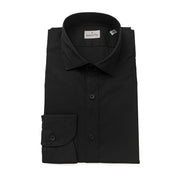 Bagutta Black Cotton Men's Slim Shirt