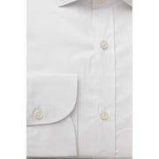 Bagutta White Cotton Men's Shirt Slim Fit With French Collar