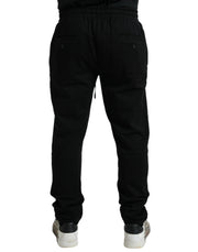 Dolce & Gabbana Black Cotton Logo Jogger Men Sweatpants Pants