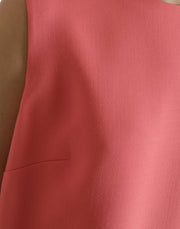 Dolce & Gabbana Pink Virgin Wool Sleeveless Mini Dress