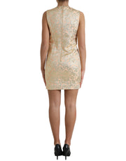 Dolce & Gabbana Metallic Floral Jacquard A-line Mini Dress