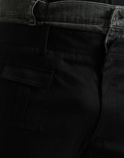 Dolce & Gabbana Black Gray Slim Cotton Denim Jeans Pants