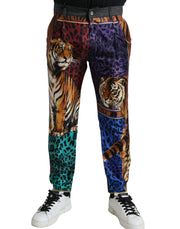 Dolce & Gabbana Multicolor Tiger Cotton Loose Denim Jeans