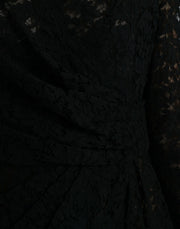 Dolce & Gabbana Black Bodycon Lace Cotton Sheath Mini Dress