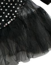Dolce & Gabbana Black Crystal Embellished A-line Gown Dress