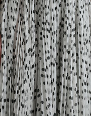 Dolce & Gabbana White Polka Dot A-line Pleated Maxi Dress
