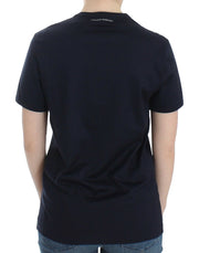 Ermanno Scervino Lingerie Blue Crewneck Cotton Logo T-shirt