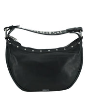 Versace Black Calf Leather Small Hobo Shoulder Bag