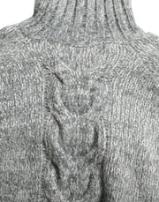 Dolce & Gabbana Gray Cashmere Turtle Neck Pullover Sweater