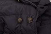 Dolce & Gabbana Blue Silk Goat Coat Blouson Winter Jacket