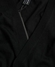 Dolce & Gabbana Black Wool V-neck Crossed Cardigan Sweater