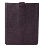Dolce & Gabbana Dark Brown Leather Logo Plaque Cover Sleeve Tablet Case