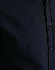 Dolce & Gabbana Navy Blue Slim Fit Formal GOLD Dress Shirt