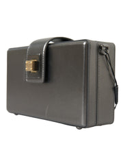 Dolce & Gabbana Metallic Gray Calfskin Leather DG BOX Shoulder Bag