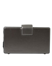 Dolce & Gabbana Metallic Gray Calfskin Leather DG BOX Shoulder Bag