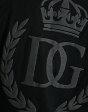Dolce & Gabbana Black Logo Embossed Crew Neck Short Sleeves T-shirt