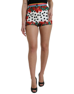 Dolce & Gabbana Multicolor Floral Polka Dot Hot Pants Shorts