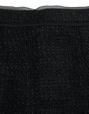 Dolce & Gabbana Black Wool High Waist Pencil Cut Midi Skirt