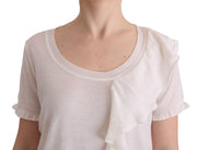MARGHI LO' White 100% Lana Wool Top Blouse T-shirt