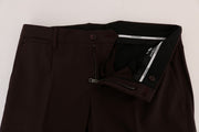 Dolce & Gabbana Purple Wool Stretch Formal Pants