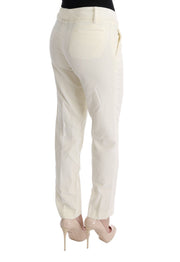 Ermanno Scervino White Cotton Regular Fit Casual Pants