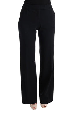 Ermanno Scervino Black Viscose Flare Bootcut Pants