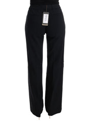 Ermanno Scervino Black Viscose Flare Bootcut Pants