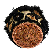 Dolce & Gabbana Beige Straw Snakeskin Pom Pom Crystal AGNESE Bag