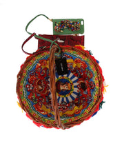 Dolce & Gabbana Multicolor AGNESE Straw Crystal  Pom Pom Bag
