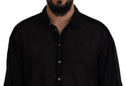 Dsquared² Black Cotton Collared Long Sleeves Formal Shirt