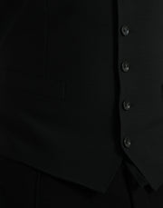 Dolce & Gabbana Black Wool Waistcoat Dress Formal Vest