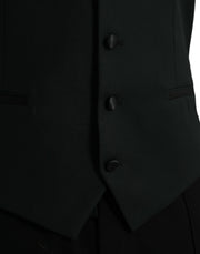 Dolce & Gabbana Black Wool Waistcoat Dress Formal Vest